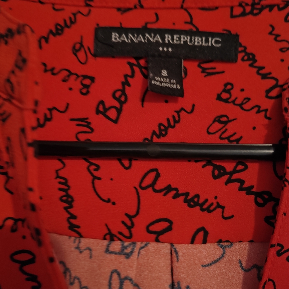 Banana Republic Red Script Pattern Dress - Picture 3 of 3